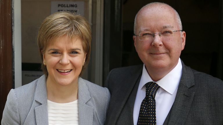 Nicola Sturgeon and Peter Murrell in 2016. Pic: PA