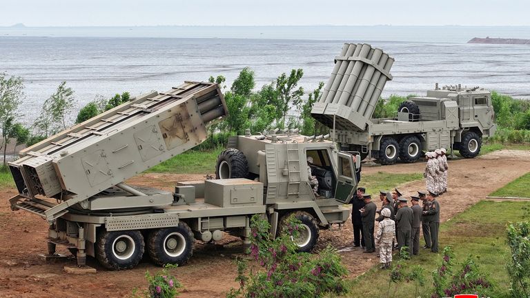 The North Korean leader said the weapons 'suit the proper conditions of ⁠modern warfare'. Pic: Reuters/KCNA