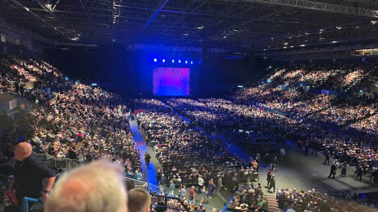 The Utilita Arena in Birmingham was evacuated. Pic: Steve Aspinall/PA Wire