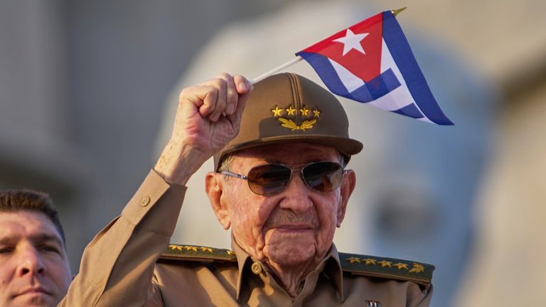 Raul Castro, now aged 94, during a May Day parade in Havana last year. Pic: AP