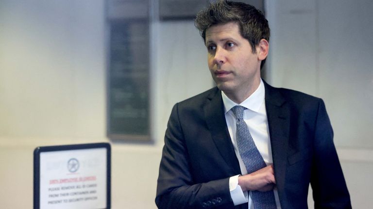 CEO of OpenAI Sam Altman arrives at the courthouse earlier this month. Pic: Reuters