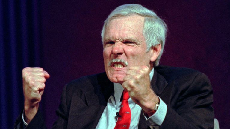 Ted Turner at a panel discussion when Rupert Murdoch was mentioned. File pic: Reuters