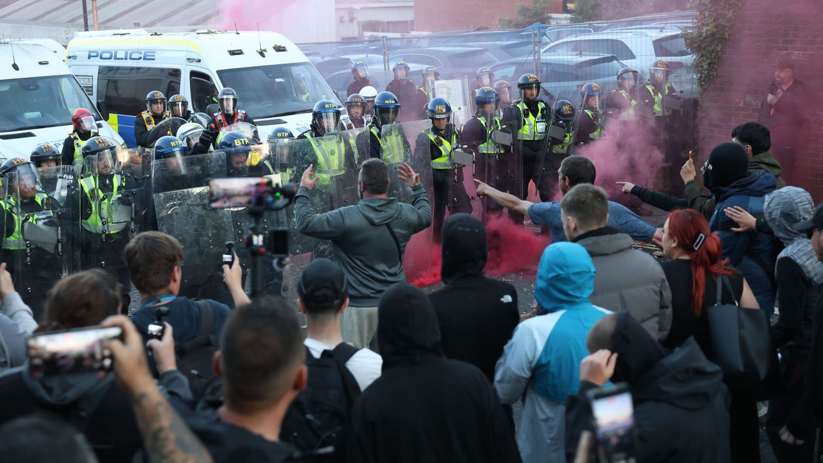 protests-over-henry-nowak-murder-turn-violent-uk-news-sky-news