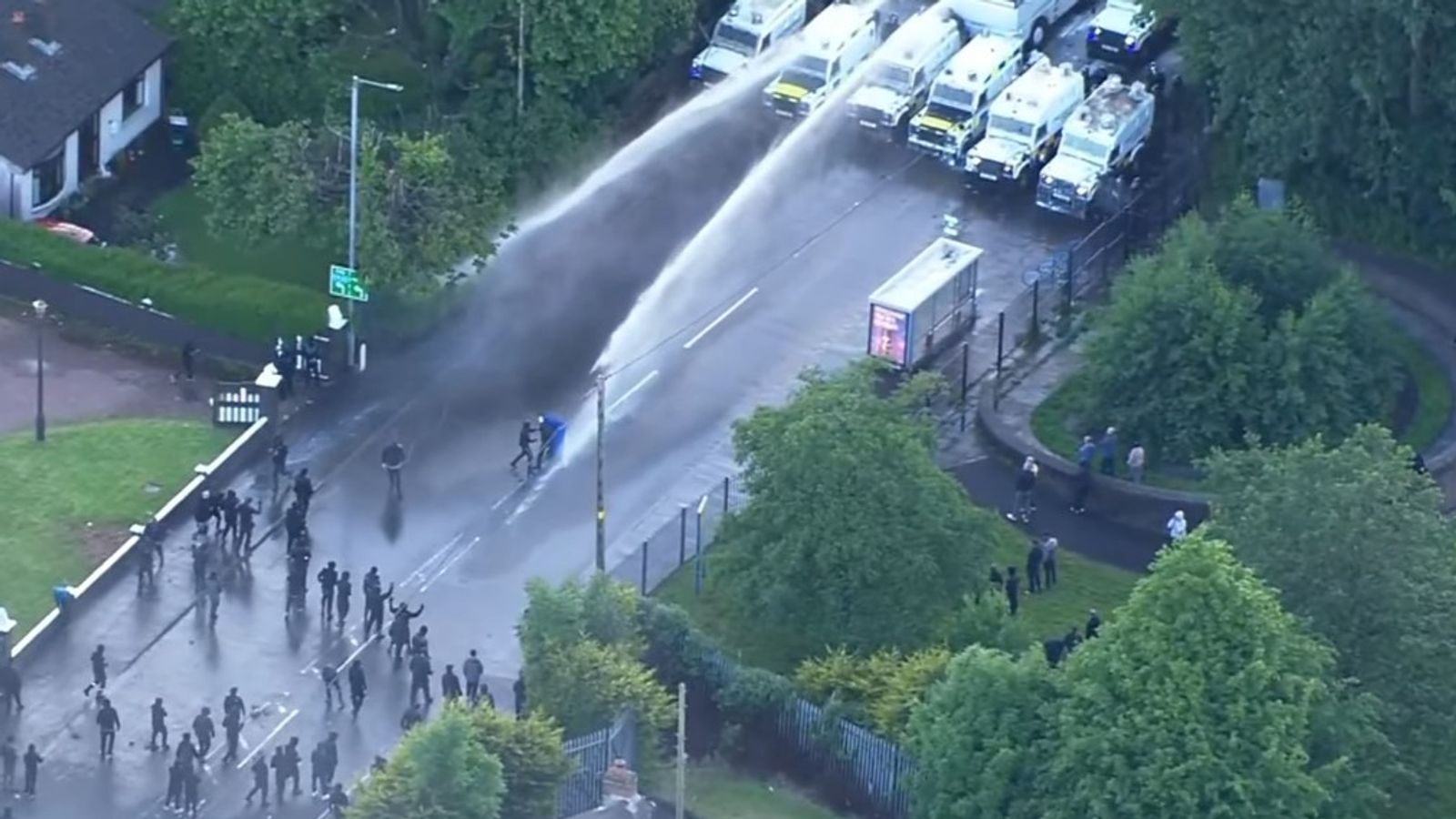 Belfast latest: Police use water cannon against protesters - after projectiles thrown at officers