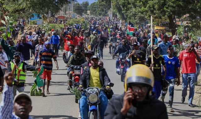 Kenyans protest outside Laikipia Air Base over US plans to quarantine Ebola patients in country