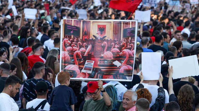 The proposed development has sparked days of demonstrations. Pic: Reuters