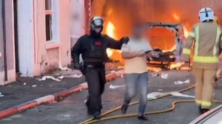 Homes had to be evacuated during the disorder