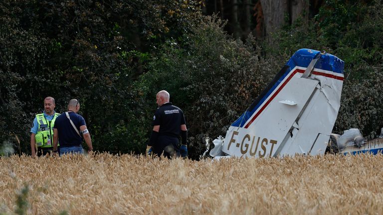 The plane was approaching La Baule-Escoublac airfield when it crashed. Pic: AP
