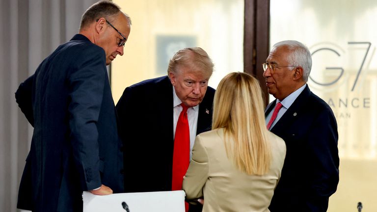 Working lunch with leaders of G7 and Middle East in Evian, France. Pic: AP