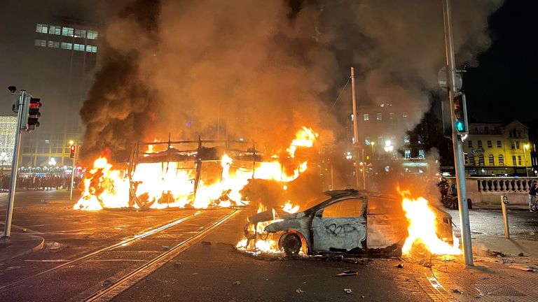 The attack sparked violent scenes. Pic: PA
