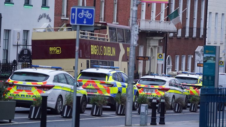 Police at the scene of the attacks in Dublin in November 2023. Pic: PA