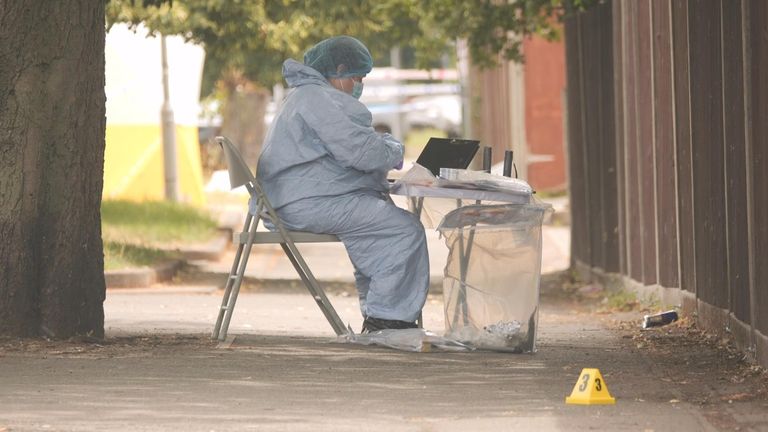 A forensics officer at the scene