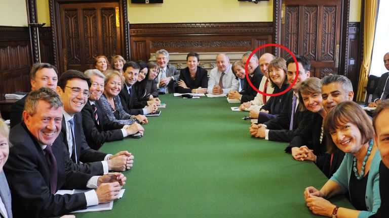 Harman and Healey at then-Labour leader Ed Miliband's first shadow cabinet meeting on 21 October 2010. Pic: PA