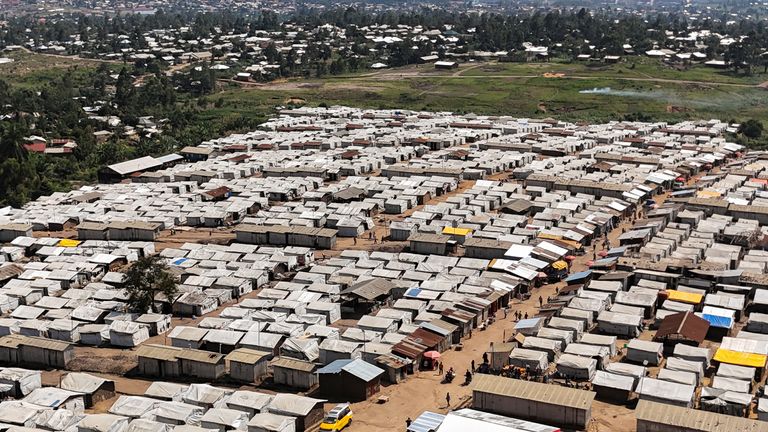 Kigonze displaced persons camp. Pic: Reuters
