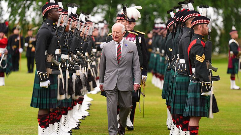 The King at the Palace of Holyroodhouse. Pic: PA