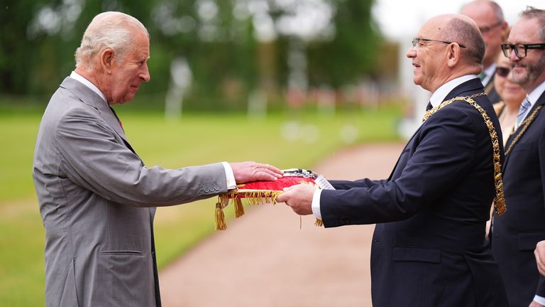 King Charles during the Ceremony of the Keys. Pic: PA