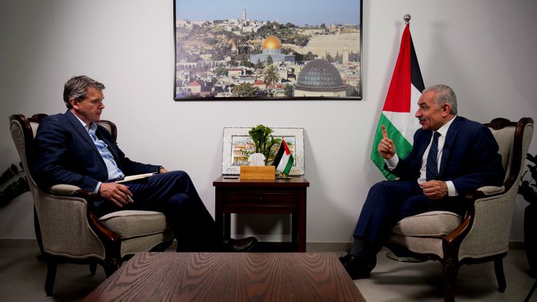 Mohammad Shtayyeh was interviewed by Sky's Adam Parsons