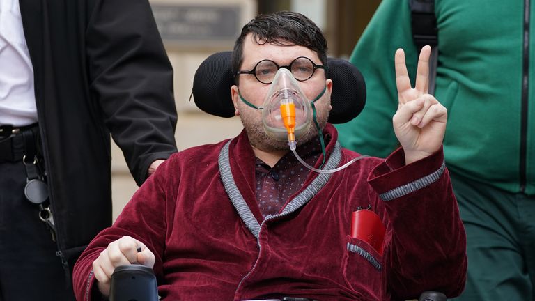 Rossi leaving court in Edinburgh in April 2022 during his fight against extradition. Pic: PA