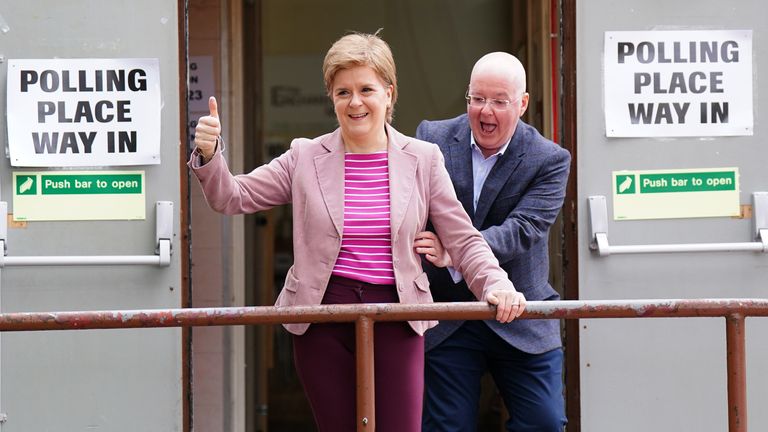 Nicola Sturgeon and Peter Murrell in 2022. Pic: PA