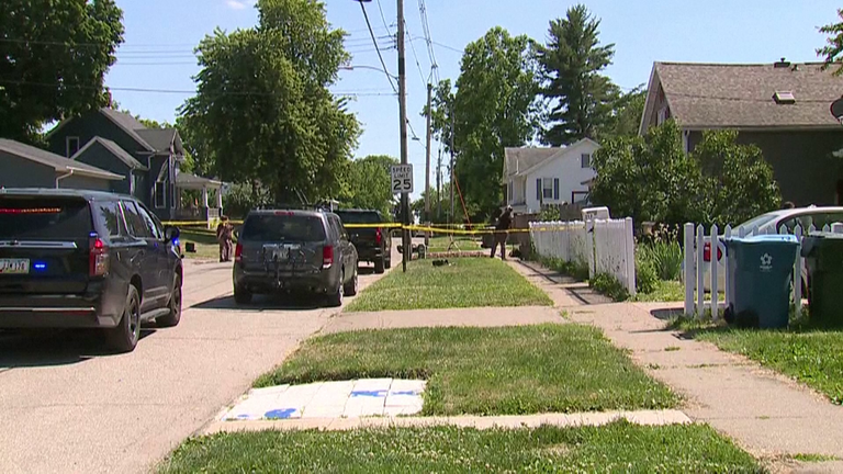 Police cordoned off the house. Pic: WQAD/AP