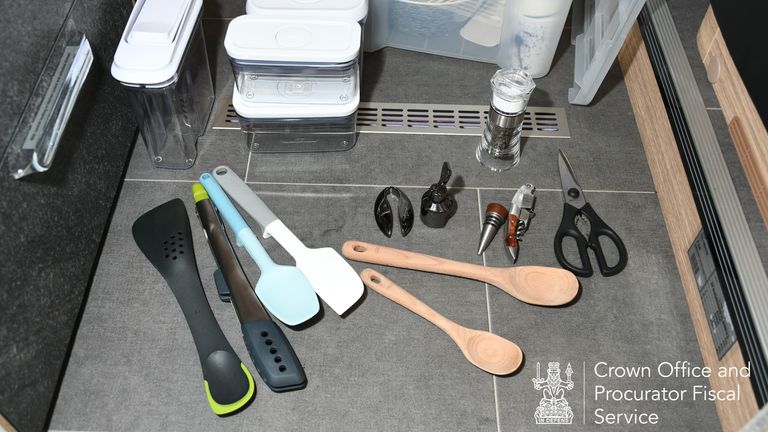 Various items seized within the motorhome