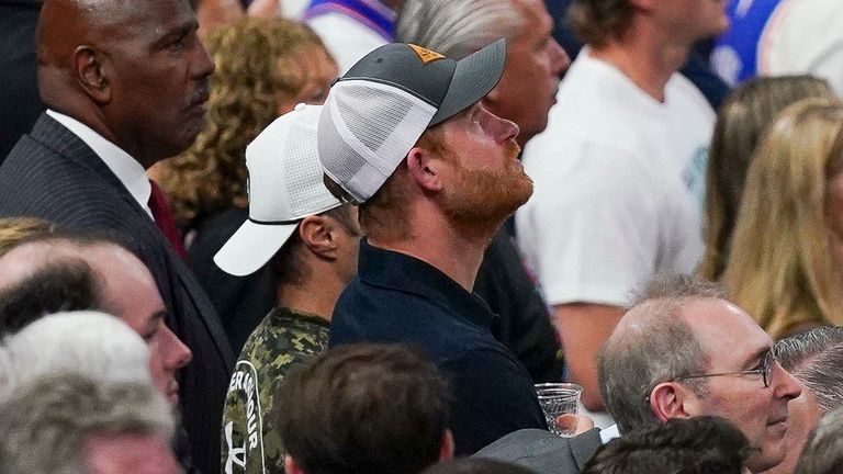 Prince Harry was a few rows from the court. Pic: Reuters/Geoff Burke-Imagn Images
