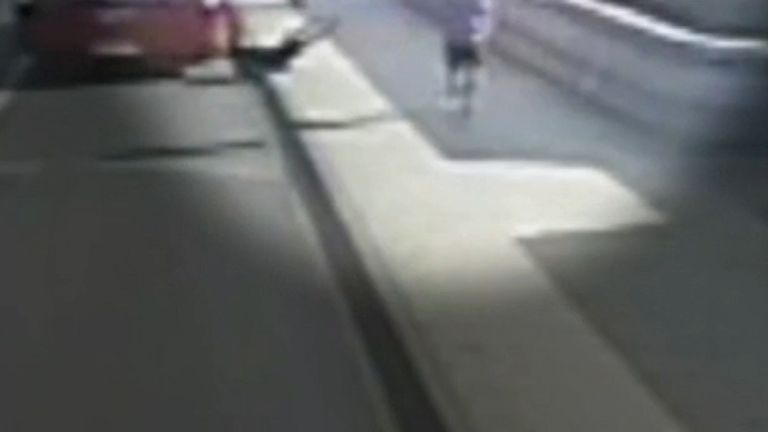 The driver of a 430 route bus swerved to avoid the woman
