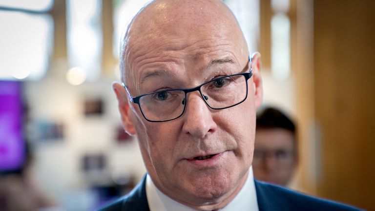 First Minister John Swinney at Holyrood on Thursday. Pic: PA