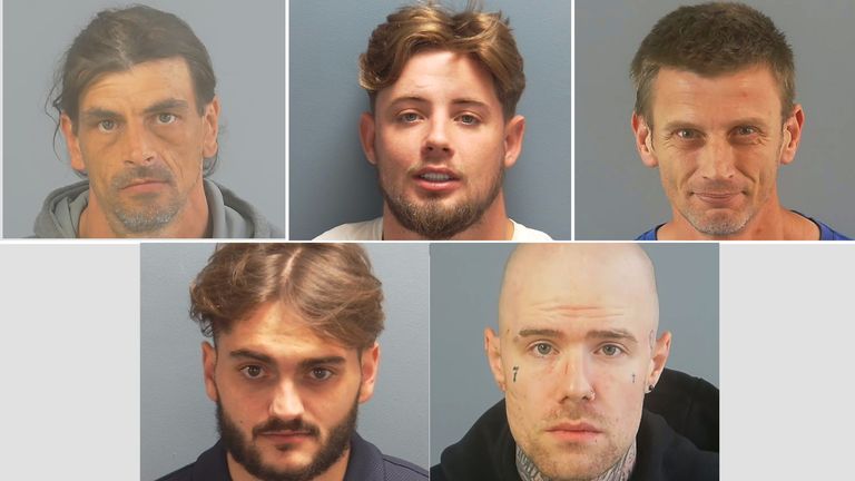Clockwise from top left: Frost, Robinson, Summerhayes, Crawford, Grundy. Pics: PA
