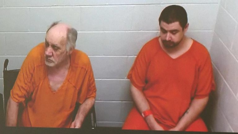 Gary Siders Sr and Gary Siders Jr appeared in court vid videolink. Pic: AP