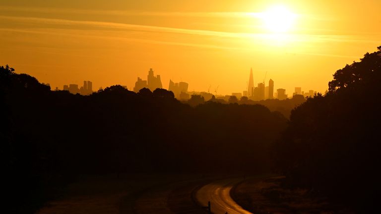 The sun rises over London during the June heatwave. Pic: Reuters