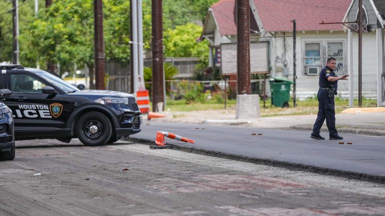 Officials said the man had tried to evade arrest. Pic: Jacob Lujan/Houston Chronicle via AP