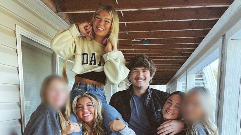 Kaylee Goncalves (bottom left), Maddie Mogen (top left) and Xana Kernodle, and Xana's boyfriend Ethan Chapin