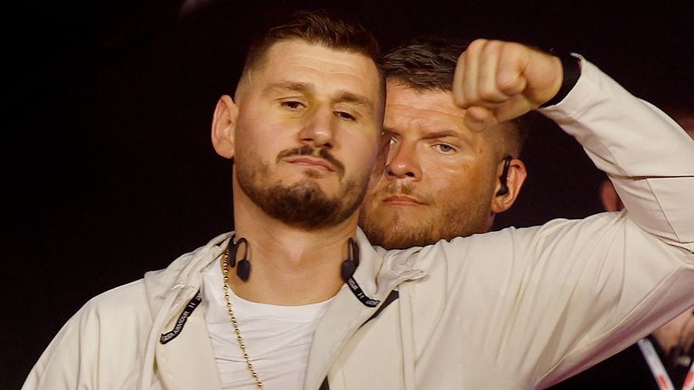 Kristian Prenga poses ahead of his fight with Anthony Joshua. Pic: Reuters