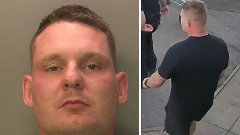 Oliver Mazirel escaped by climbing the prison fence. Pic: Sussex Police