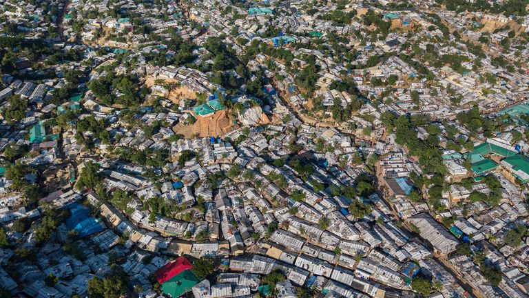 An aerial view of a Rohingya refugee camp, home to over a million of Myanmar's persecuted Rohingya minority, in Cox's Bazar, Bangladesh. File pic: AP