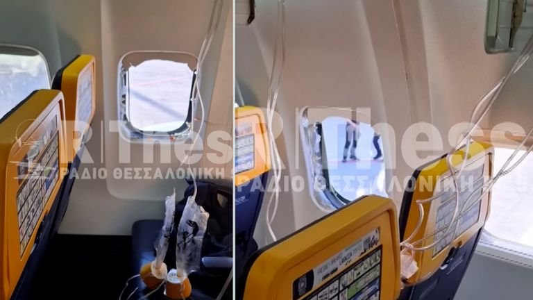Ryanair said in a statement that the plane had to emergency land "when a passenger window dislodged inflight"