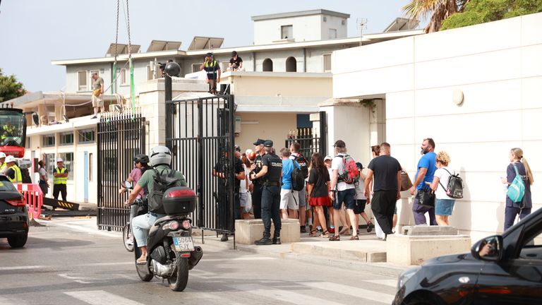 Unrestricted traffic on the official day of the demolition of the Gibraltar Gate. Pic: AP