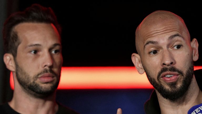 The Tate brothers in 2025. Pic: Reuters qhxidiqxkiqtuinv