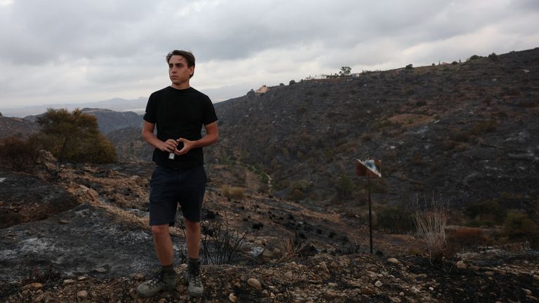 Thomas-Wolf Verdonckt on the landscape where his father die. Pic: Reuters 