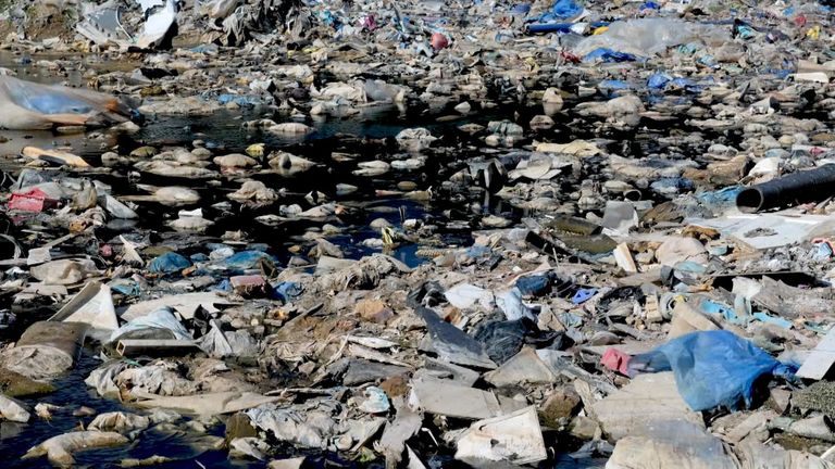 Rubbish dumped in Ranskill, near Doncaster, where a strong match for the chemical carbon tetrachloride was detected