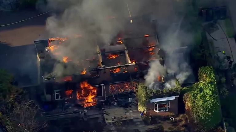 Residents told to 'stay away' as huge fire burns through homes in Stourbridge; firefighters make progress but it isn't safe to return