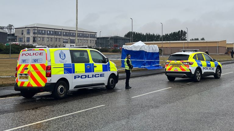 Police cordoned off Elliot Industrial Estate on Monday