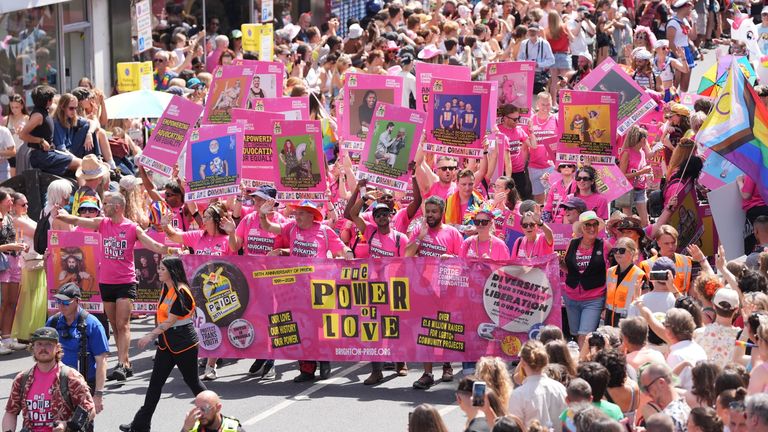 The parade in Brighton. Pic: PA