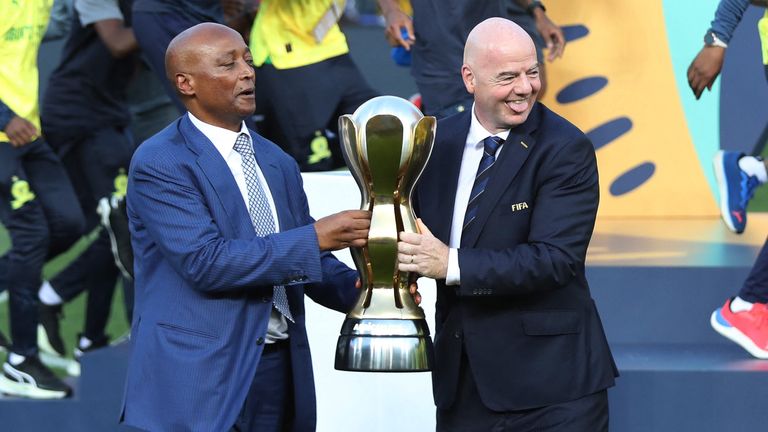 Infantino and Motsepe in 2023. Pic: Reuters