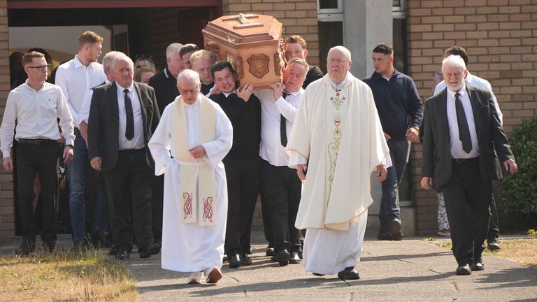 Funeral held for Jeremy O'Brien, one of five teens killed in County Kildare head-on collision; priest says 'deep sense of sadness and loss' as outrage grows over dangerous driving