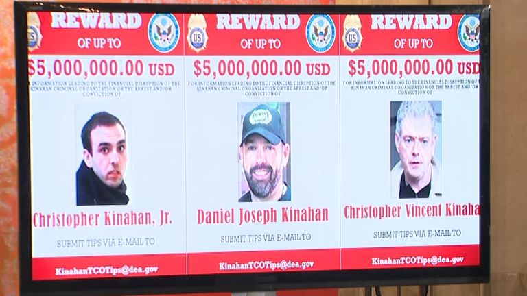 The US was offering a $5m (£3.7m) reward for information that led to Kinahan's capture