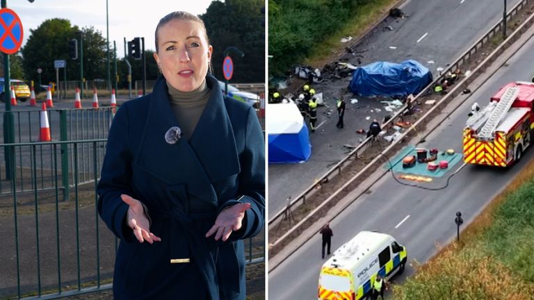 Seven people have died, including two police officers, in a car crash  following a chase in the early hours of Saturday morning.