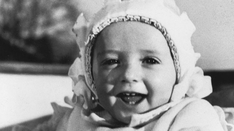 Norway's Prince Harald at 9 months old in Oslo. Pic: NTB/Reuters