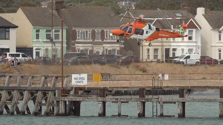 An air ambulance was part of the emergency response